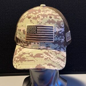 Camouflage American Flag Mesh SnapBack Baseball Hat Cap
